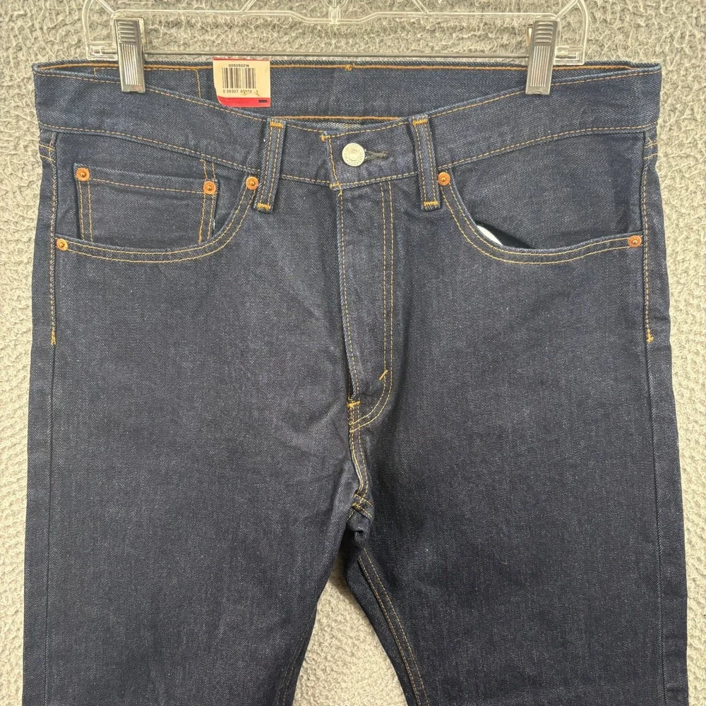 Levis 505 Regular Fit Jeans Mens 34x30 Dark Wash Straight Leg Denim Pants
